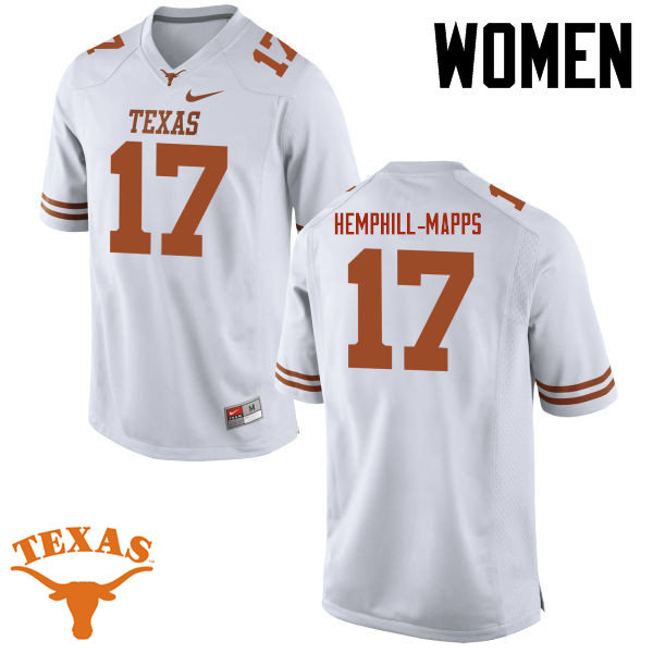 Women #17 Reggie Hemphill-Mapps Texas Longhorns College Football Jerseys-White
